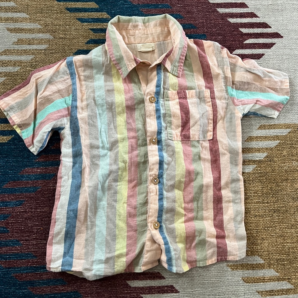 Pink Chicken jack shirt in super soft stripe cotton